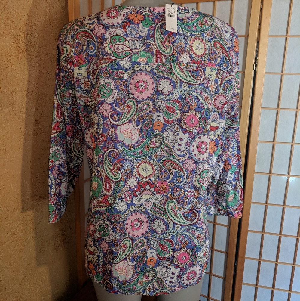 Talbots, NEW tunic top, large NEW With Tags - Picture 2 of 8